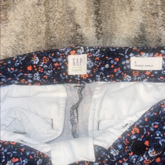 GAP Navy Floral Skinny Ankle Pants - Picture 2 of 5